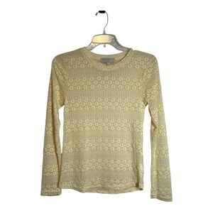 Hayden Los Angeles Long Sleeve Lace Top Size Large